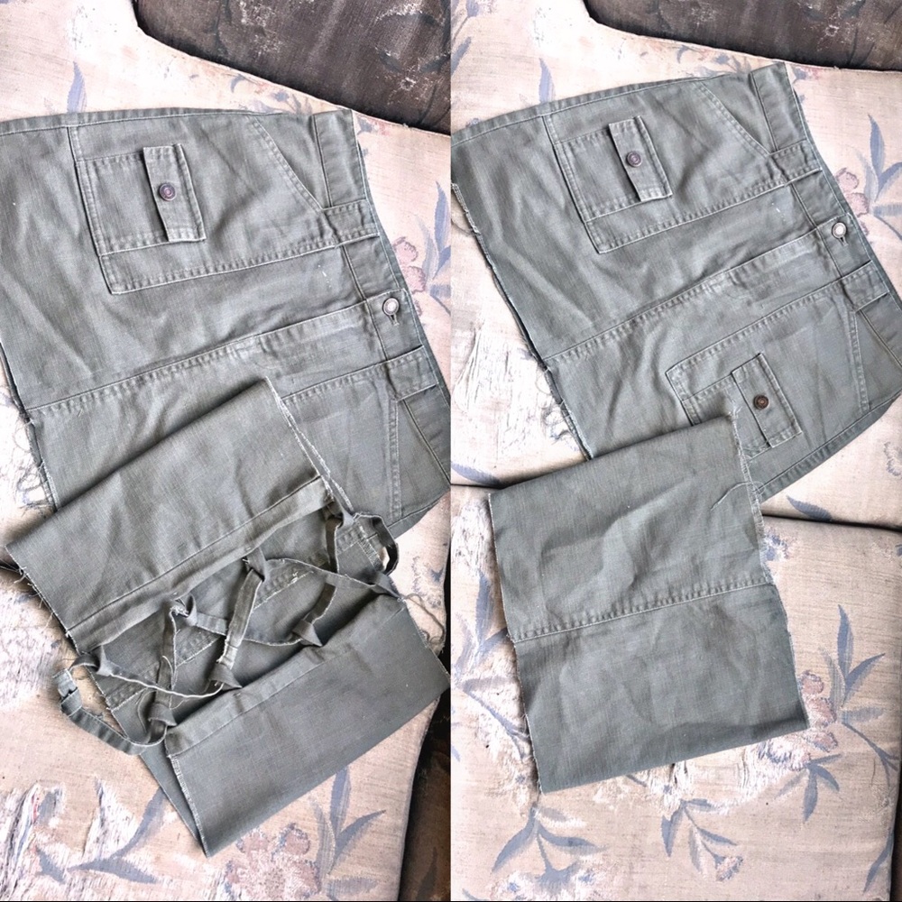 Hand Sewn Denim Skirt & Shirt Set
